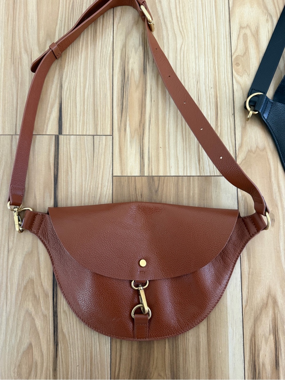 Banana Republic Leather Crossbody Belt Bag in Warm Brown